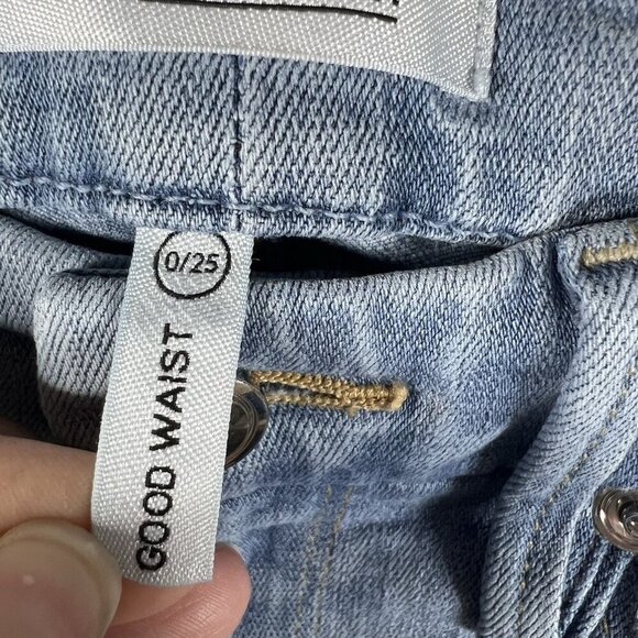 GOOD AMERICAN Good‎ Waist Women's Size 0/25 Crop Skinny Jeans Distressed - Picture 8 of 13